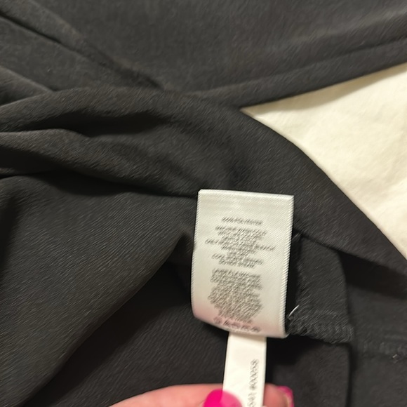 Express - L/S Black V Neck Front Knot Blouse - Small - Picture 4 of 5